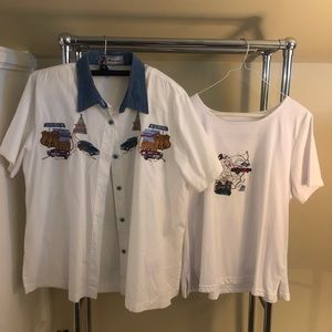 Route 66 embroidered shirt and cover blouse